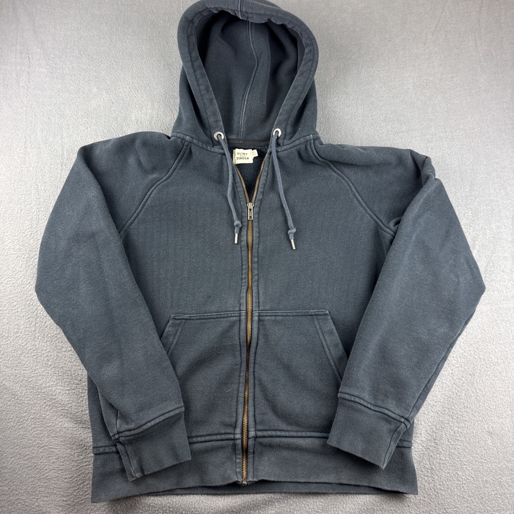 Flint Tinder 10 Year Hoodie Men's M Blue Full Zip Heavyweight USA Made Huckberry